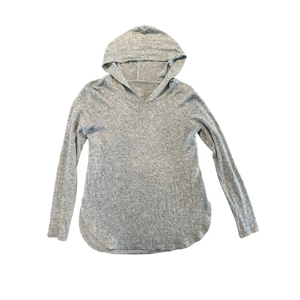 Aerie Just Add Leggings Gray Hoodie Women’s Small Soft Knit Sweater Long Sleeve - Picture 2 of 7
